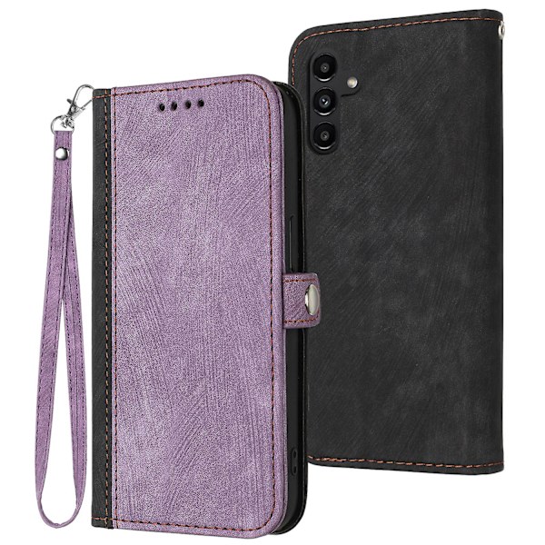 För Samsung Galaxy S23 Fe Plånbok Pu Läder Cover Stativ Case med rem Purple