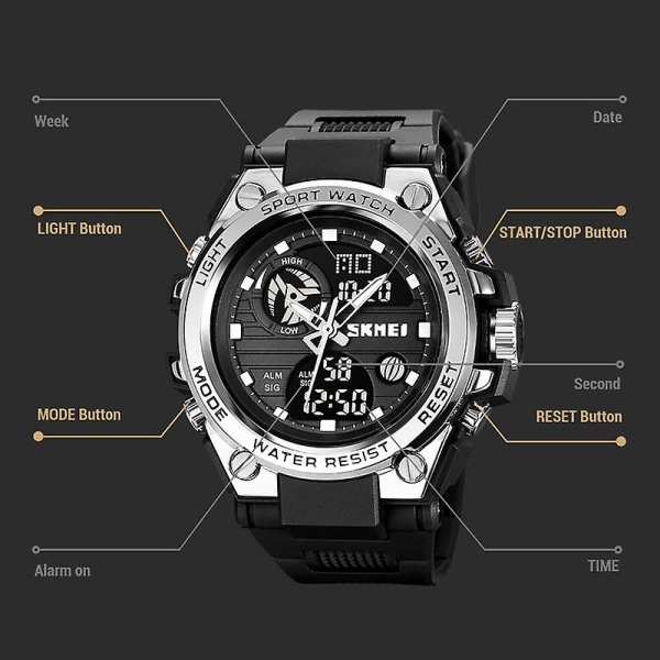Skmei 2031 Vattentät Chronograph Herr Watch Svart Black gold
