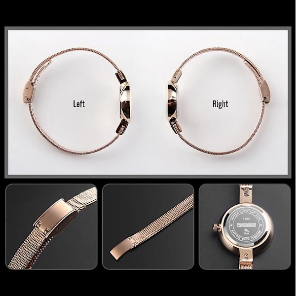 Skmei 1390 Dam Business Casual Watch Golden Silver