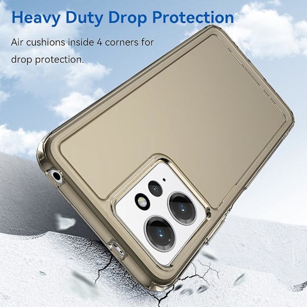 Anti-dropp phone case för Xiaomi Redmi Note 12 4g mjukt Tpu cover Transparent Grey