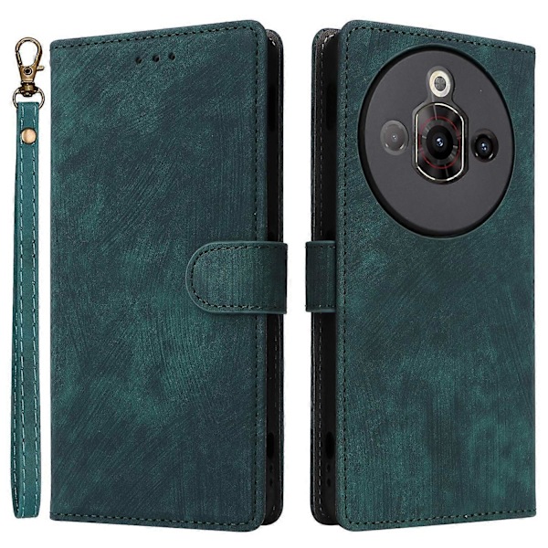 Til ZTE nubia Focus Pro Wallet Case RFID-blokering PU Læder Cover Stand View- Multicolor Green