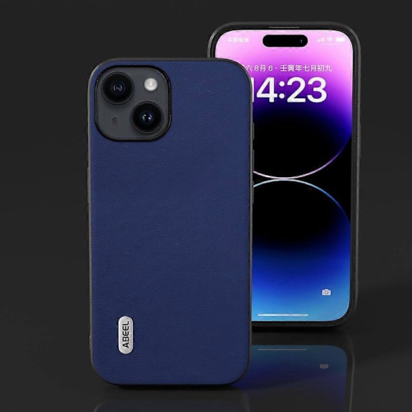 Texturerat PU-läder + TPU-telefonfodral för iPhone 15 Plus, fallsäkert bakskal Multicolor Style D