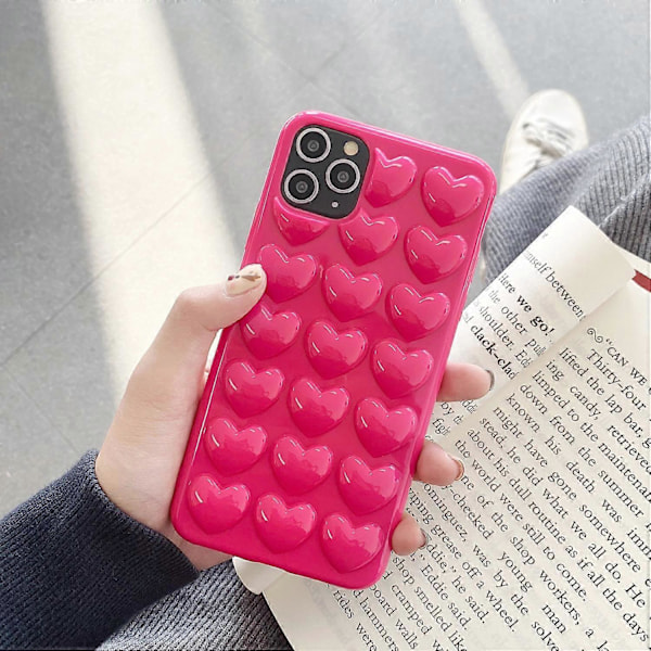 Til iPhone 15 Plus Telefon Cover 3D Kærlighedshjerte Blød TPU Stødsikkert Bagcover Multicolor Style D