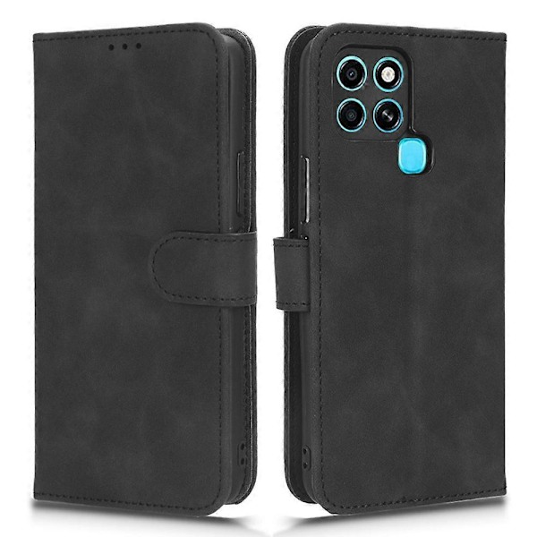Infinix Smart 6 -puhelimelle suunniteltu Skin-Touch -tuntuinen PU-nahkainen suojakotelo, jossa on jalusta ja läppäkansi Multicolor Style A