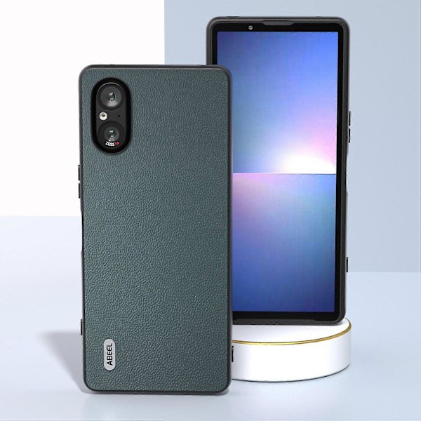 Til Sony Xperia 5 V Etui Ægte Ko Læder Belagt PC+TPU Telefon Cover Multicolor Style E