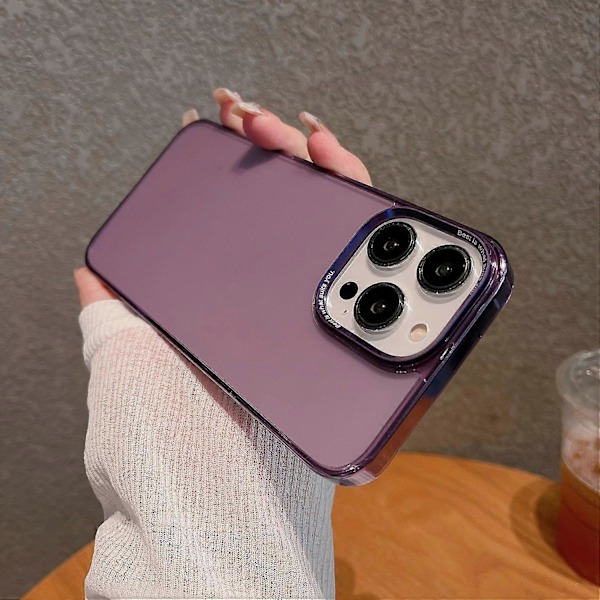 VOERO Skal för iPhone 14 Pro Max PC+Härdat Glas Matt Skydd Telefonfodral Multicolor Style B
