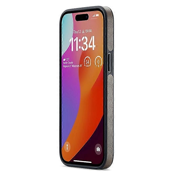 Skal för iPhone 15 Plus med logovy, baksida i PU-läder+PC+TPU Multicolor Style D