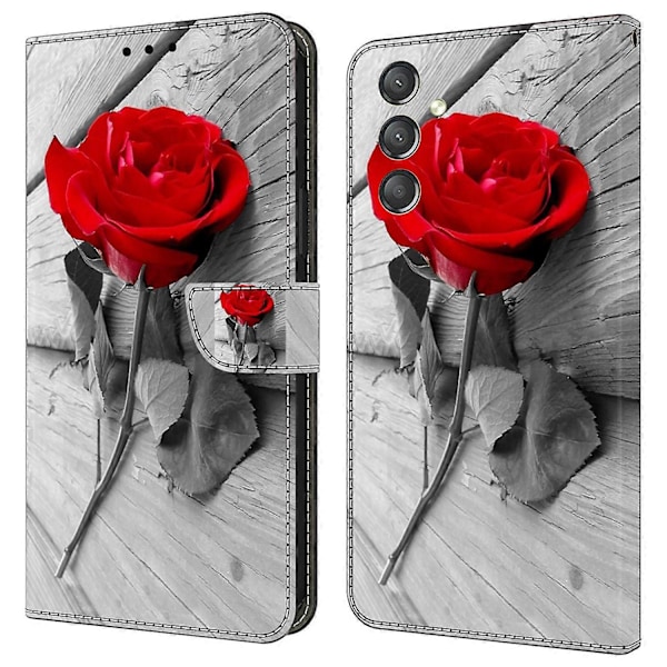 Til Samsung Galaxy A24 4G (162.1 x 77.6 x 8.3mm) Etui Stødsikkert Wallet Telefon Cover Multicolor Style D