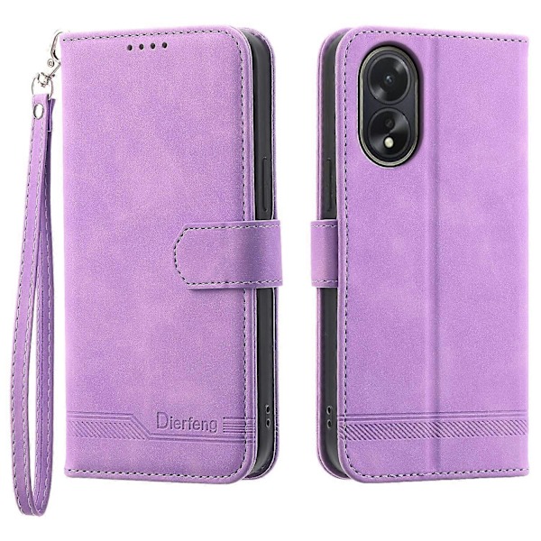 DIERFENG DF-03 Fodral för Oppo A38 4G, Präglat Telefonställ Skydd Magnetisk Plånbok Multicolor Style D