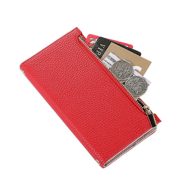 Til iPhone 15 Plus Cover Lynlåslomme Litchi Tekstur PU Læder Telefon Cover med Rem Multicolor Style F