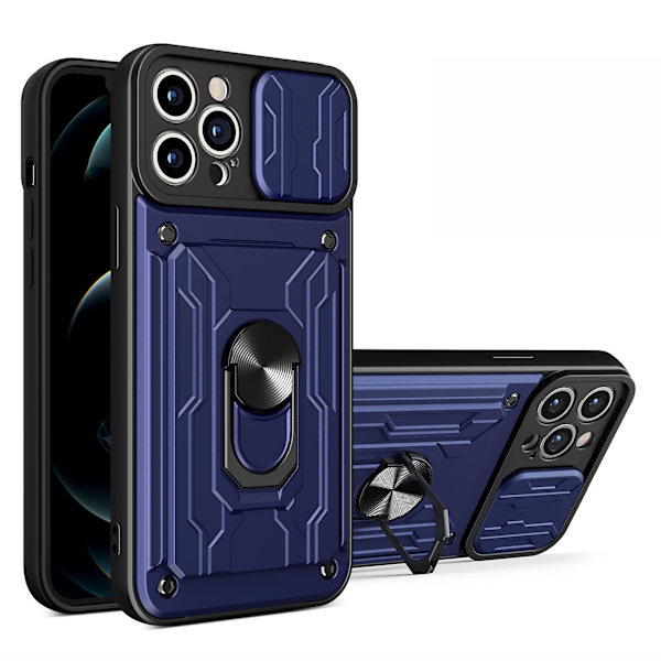 För Iphone 15 Pro Max Slide Kameraskydd Kickstand Phone Case Cover Sapphire