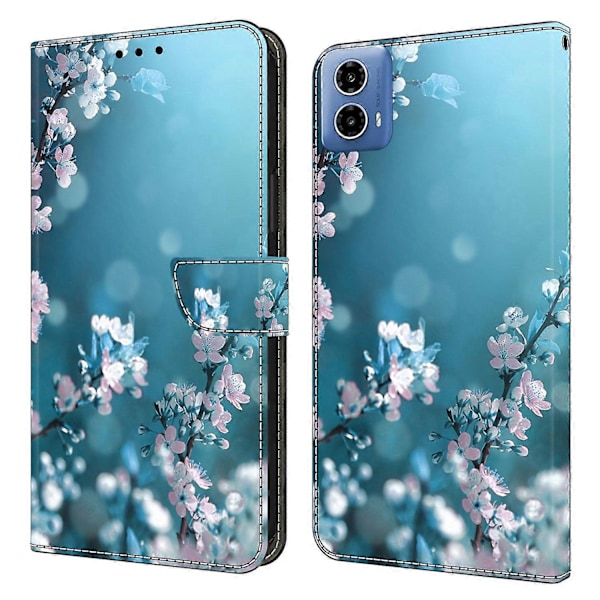 Læder Stand Cover med 3D-mønster og pung til Motorola Moto G24 Power Multicolor Style K