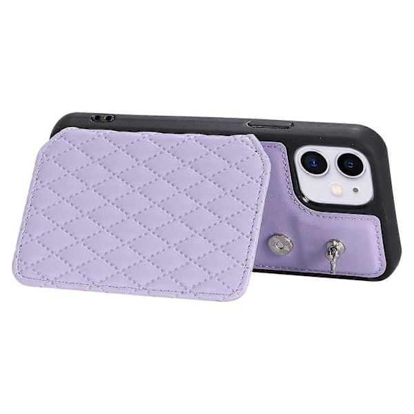 Style 008 Stødsikkert etui til iPhone 11 RFID-blokerende PU+TPU telefoncover med stropper Multicolor Style E