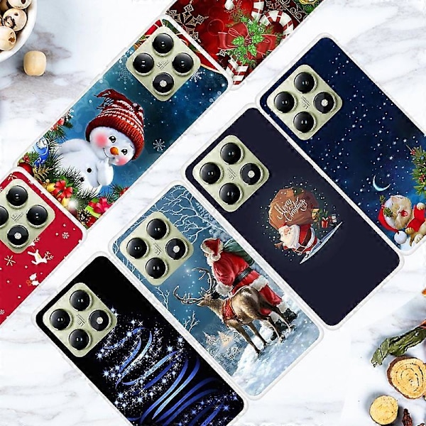 Skal till Xiaomi 14T Festligt Julmönster TPU Skyddande Mobilskal Multicolor Snowflake