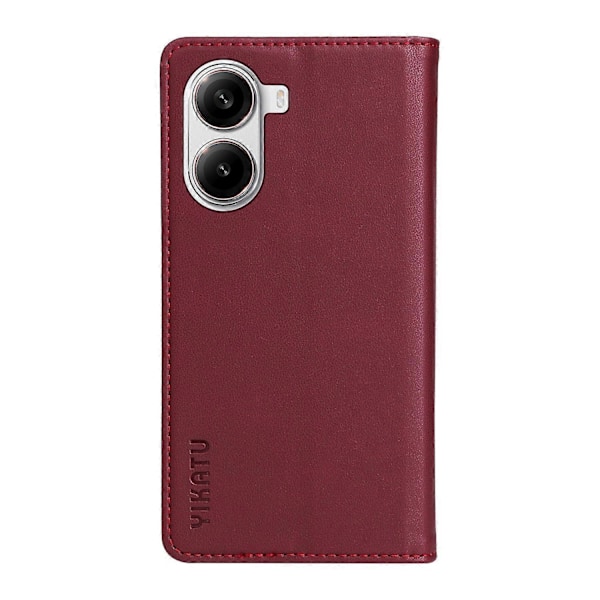 För Xiaomi Redmi Turbo 4 5G/Poco X7 Pro 5G Mobilskal YIKATU Magnetisk Stängning PU Läder Mobilskydd Multicolor Wine Red