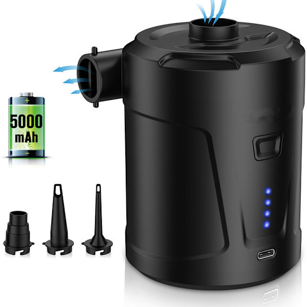 Nya Bärbar elektrisk luftpump, liten mini luftpump för gummibåtar,