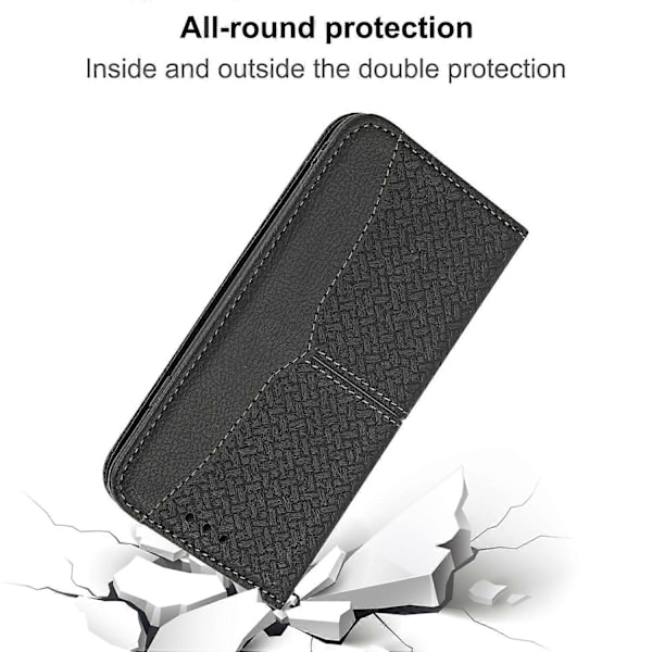 För iPhone 15 Plus Fodral Splitsad PU Läder Ställ Plånboksfodral med Rem Multicolor Style F