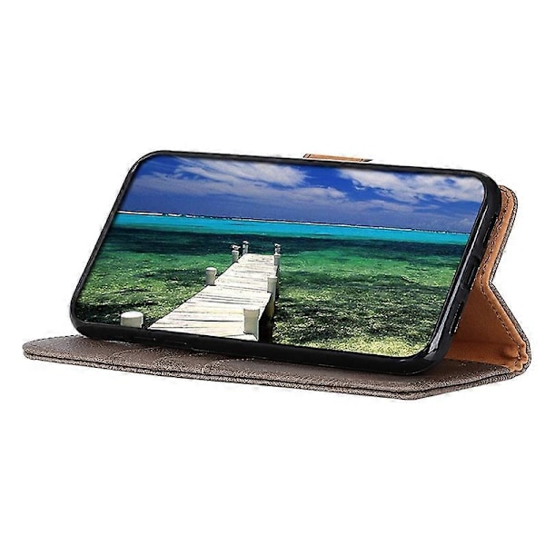 KHAZNEH Stöttåligt fodral i kohudtextur för Oppo A78 4G, PU-läder, ställ, plånboksfodral Multicolor Style A