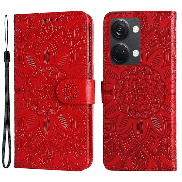 OnePlus Nord 3 5G/Ace 2V Auringonkukka Kuvioitu PU Nahkakansi Lompakko Jalustalla Puhelinkotelo Multicolor Style E