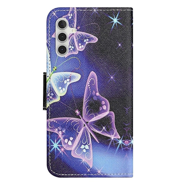 Læderetui med mønstertryk og krydsmønster til Samsung Galaxy A26 5G Multicolor Style F