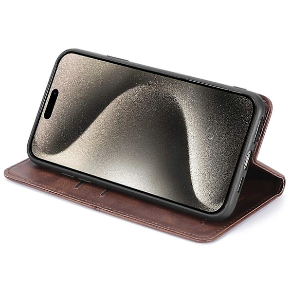 iPhone 15 Plus Magneettisuljettava Puhelinkotelo Lehmännahkakuvio Korttipaikat Nahkainen Jalustakotelo Multicolor Style A