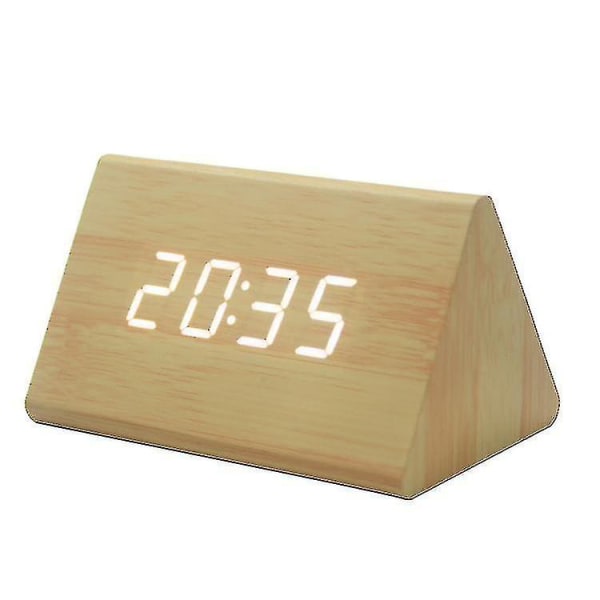 Gingko Cube Led Click Clock Väckarklocka med ljudaktivering (tid, datum & temperatur) Olika färger A10 triangle