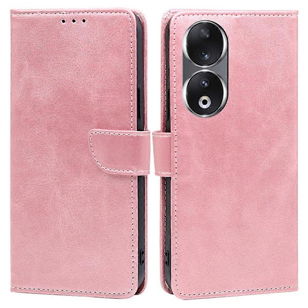 For Honor 90 Telefon Wallet Etui Kalvetekstur TPU+PU Læder Skal Stativ Anti-drop Cover Multicolor Style C