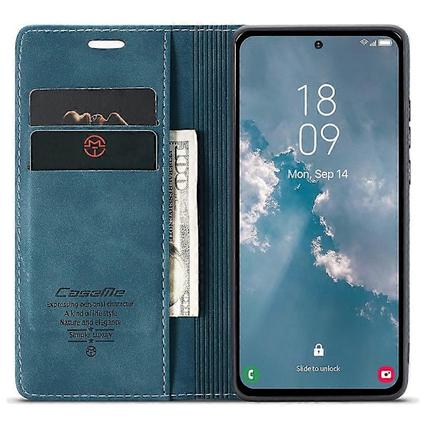 CASEME 013 -sarjan puhelinkotelo Samsung Galaxy A54 5G:lle PU-nahkakotelo Lompakkoteline Iskunkestävä suojus Multicolor Style B
