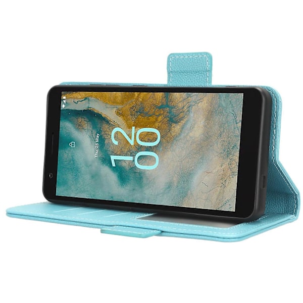 PU Læder Telefonpung til Nokia C02, Litchi Tekstur Stand Telefoncover Multicolor Style E