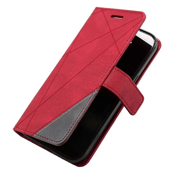 Magnetisk lommebokdeksel med skjøtedesign og stativ for iPhone 15 Pro Multicolor Style A