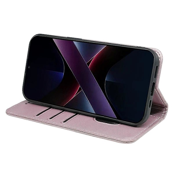 HX01 Xiaomi Poco X7 Pro 5G / Redmi Turbo 4 5G Lompakkokotelo Magneettisella Sulkimella PU-Nahkainen Puhelinkotelo Multicolor Rose Gold