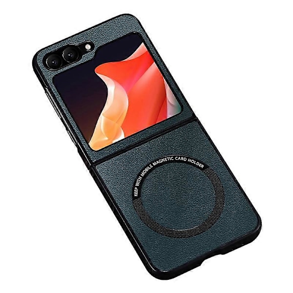 Magnetisk etui til Samsung Galaxy Z Flip5 5G, kompatibelt med Magsafe, PU læderbelagt PC telefoncover Multicolor Style D