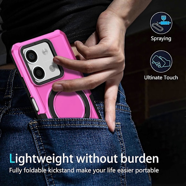 Xiaomi Redmi Note 13 5G -puhelimen kotelo, jossa sormuspidike ja jalusta, TPU+PC-puhelinkuori Multicolor Style D