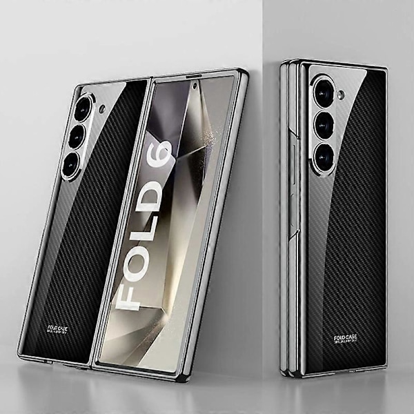 GKK Fodral för Samsung Galaxy Z Fold6 5G Elektropläterad Tryckt Mönster Härdat Glas+PC Telefonskal Multicolor Style K