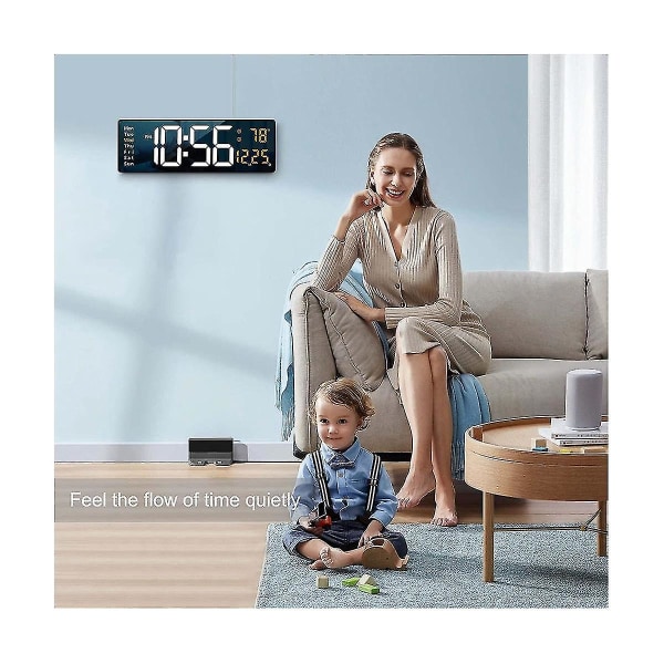13 tommer LED Digitalt C Fjernbetjent Bord Alarm C Uge R Automatisk Di