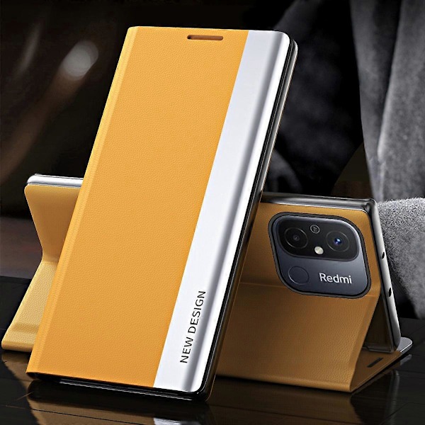 Xiaomi Redmi 12C 4G PU-nahkainen Käännettävä Jalustallinen Puhelinkotelo Galvanoidulla Iskunkestävällä Suojakuorella Multicolor Style G
