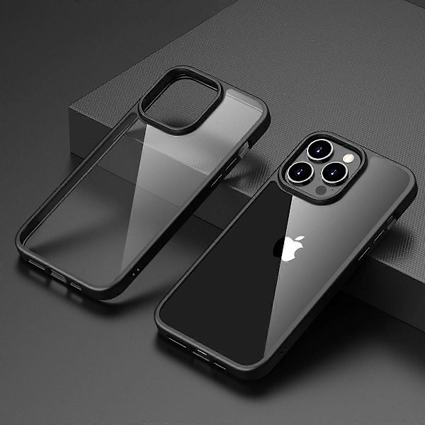 Mobilskal för iPhone 15 Pro, Transparent PC-baksida + TPU-ram Anti-repskydd Multicolor Style C