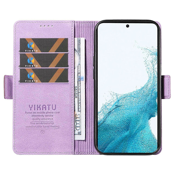YIKATU YK-005 Til Samsung Galaxy S21 FE 5G Stand Wallet Case Hud-berørings Læder Telefon Cover Multicolor Style B