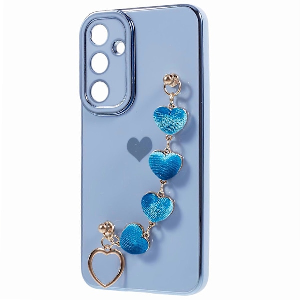 For Samsung Galaxy A34 5G Slim Case Elektroplettering Myk TPU Telefondeksel med Stropp Multicolor Style C