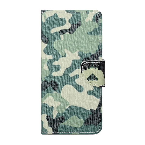 Mønstertryk Kryds Tekstur Læder Wallet Stand Case til Samsung Galaxy S21 FE Cover Multicolor Style G
