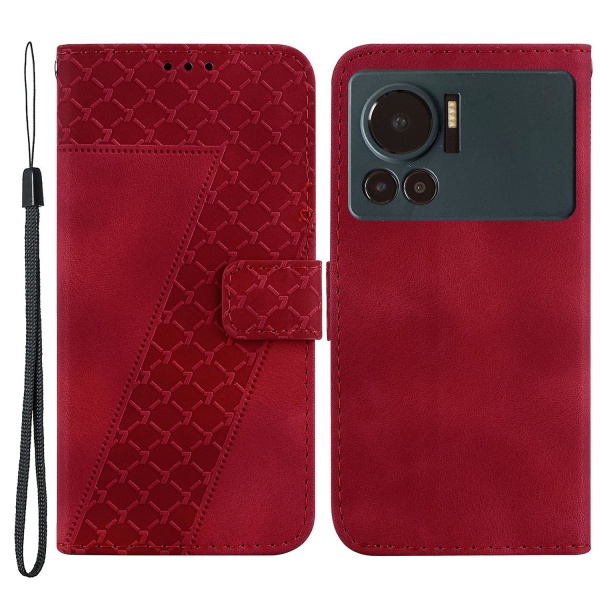 För Infinix Note 12 Vip 4g Tpu+pu Cover Stativ med tryckt plånbok Phone case Shell Red