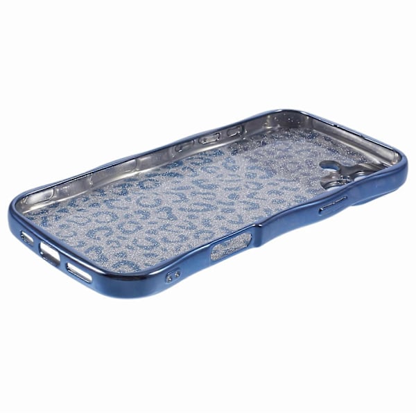 iPhone 16 Plus -kotelo, kihara kehys, TPU-puhelinkuori, leopardikuvioinen glitter Multicolor Style E