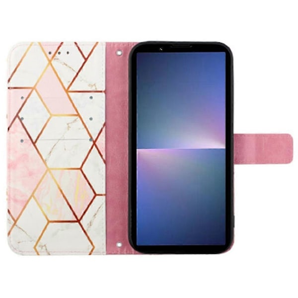 YB Pattern Printing Leather Series-6 Sony Xperia 5 V -kotelo PU-nahkaa+TPU-puhelinkuori Multicolor Style C