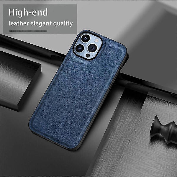 Stöttåligt mobilskal för iPhone 15 Pro Retro PU-läderbelagd TPU+PC Baksida Multicolor Style A