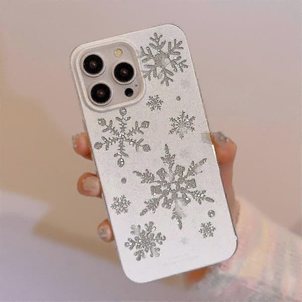 Glitter Snowflake TPU-telefondeksel til iPhone 15 Pro