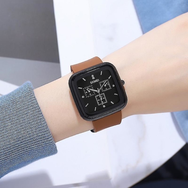 Skmei 1902 Vandtæt Quartz Ur Sort Brun