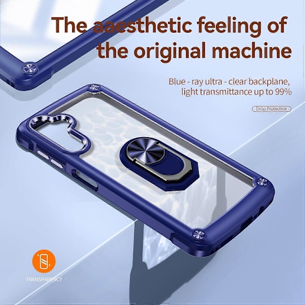 Samsung Galaxy A16 5G/A16 4G -kotelo, metalliseoslinssikehys, PC+TPU-jalustalla varustettu puhelimen takakansi Multicolor Style C