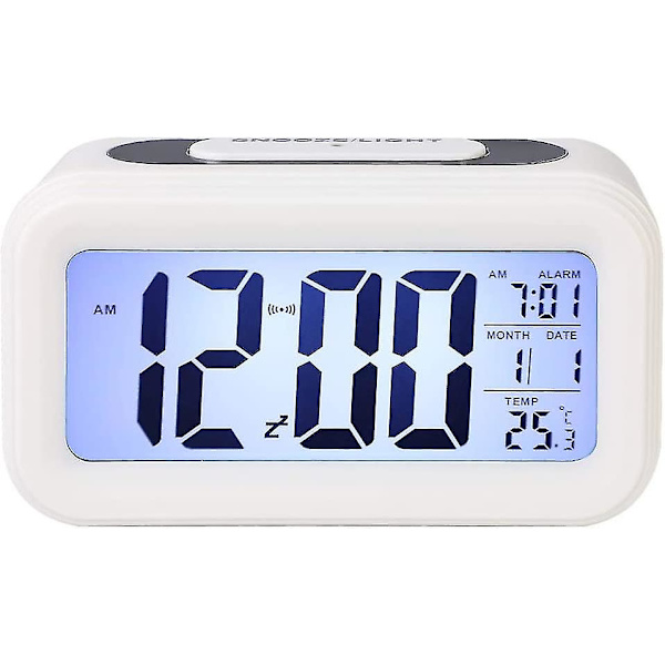 Wake Up Radio Alarm C LED Digital Display Elektronisk temperaturbordslarm C USB Laddning Studentbänk Cs Sun White 13.6x4.6x7.5cm