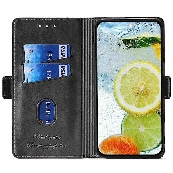 Til Xiaomi 15 Ultra Etui Kontrastfarve Tegnebog Læder Telefoncover Multicolor Black + Grey