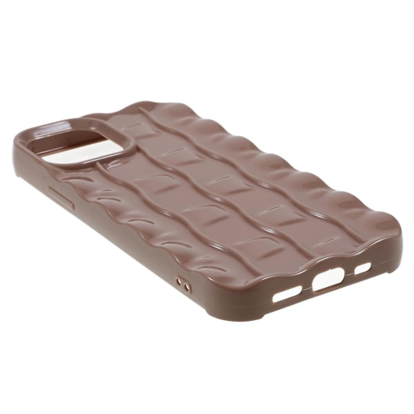 För Iphone 12/12 Pro phone case Soft Tpu 3d randigt mönster Design Anti-dropp cover Brown